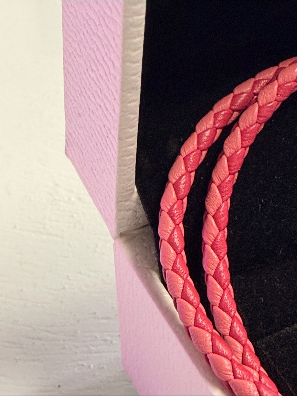 Pandora 2 Tone Pink Leather Wrap Bracelet in Box - Picture 3 of 3
